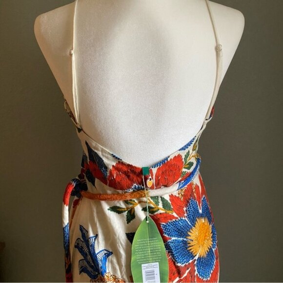 FARM RIO Linen Blend Dress Pineapple Flowers Prinr Size Small NWT - Picture 6 of 16